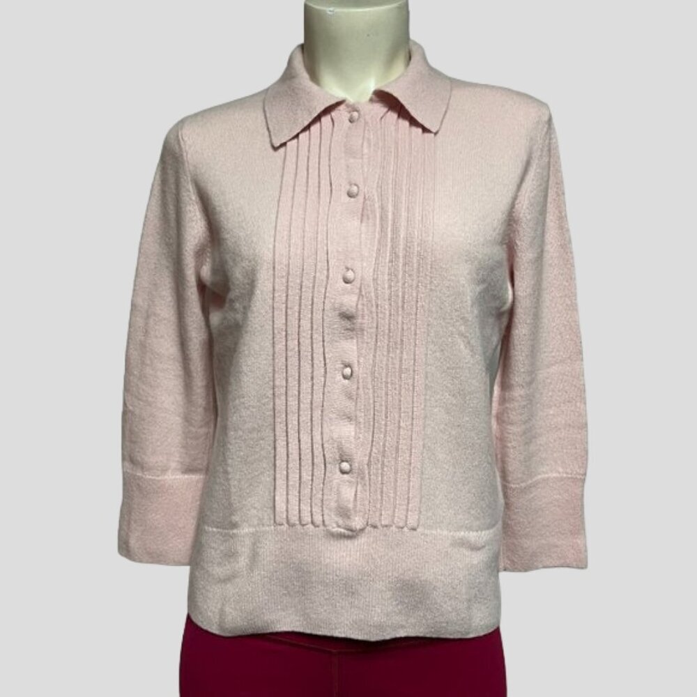 Brooks Brothers Pink Cashmere 3/4 Sleeve Pullover Sweater Top